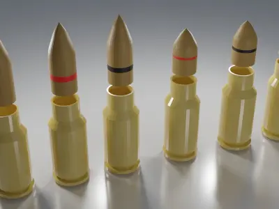 Modular Low Poly Ammo Pack Low-poly 3D model