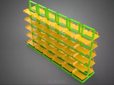 STORAGE RACK DISPLAY STAND LEVEL TIER TRAY SHELF BAY STORE SHOP 3D model