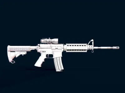 Rapid Fire Gun Low-poly 3D model