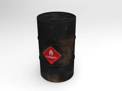 Flammable Material Barrel Free 3D model