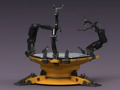 Mechanical Console Technical Chair Future Service Station  3D model purchase