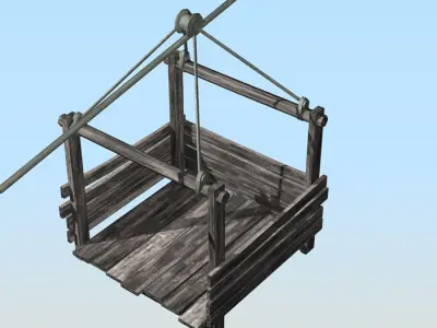 Rope way Low-poly 3D model