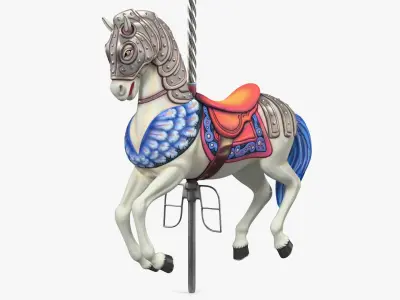 Carousel Horse Ivory 3D model