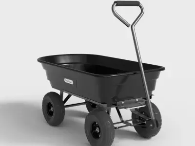 GARDEN DUMP CART Low-poly 3D model