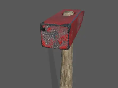 Hammer Damaged Low-poly 3D model