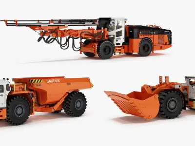 Underground Mining Machines Sandvic 3D model