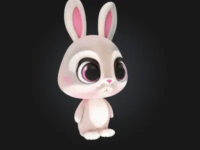 Fluffy Bunny  A Bundle of Bounce  Whiskers and Wonder 3D model