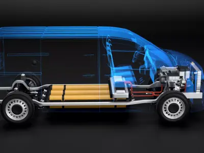 Hydrogen Fuel Cell Van Chassis X-Ray 3D model