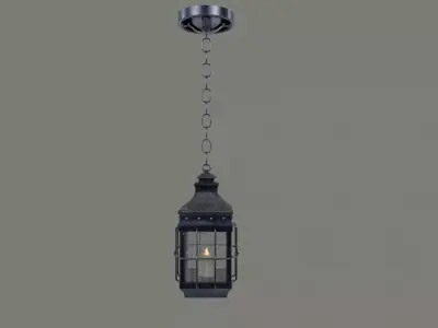 Antique Hanging Lantern Low-poly 3D model