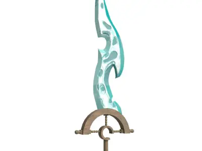 Stylized sea sword Free low-poly 3D model
