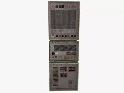 Radio server Low-poly 3D model