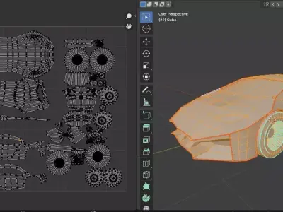 Low Poly Super car Low-poly 3D model
