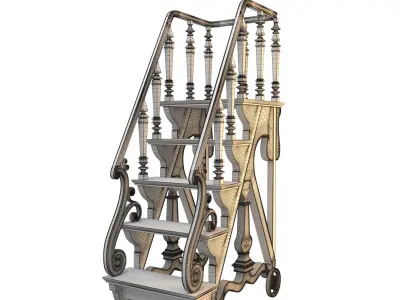 Rolling Library stairs  3D model