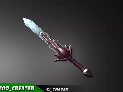Final Fantasy Sword Low-poly 3d model Low-poly 3D model