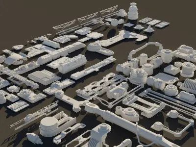 Scifi Kitbashing Set 3 3D model