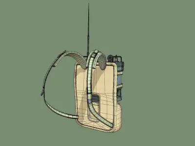 Military and Tactical Radio with Backpack Free 3D model