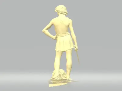 Spartan Fighter Greek Statue 3dm stl obj  Low-poly 3D model