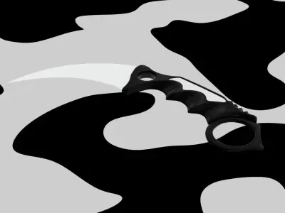 Karambit Knife Low-poly 3D model 5