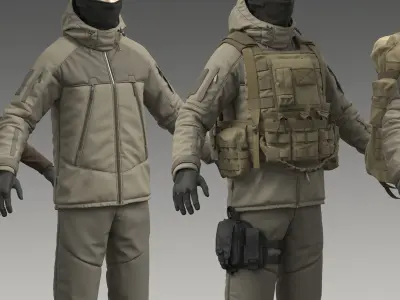 Military Uniform Set 3D model