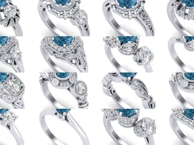 3DM 71 ENGAGEMENT RING FILES 3D Model Pack