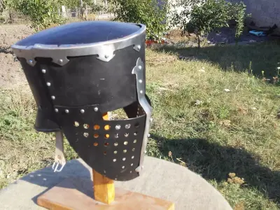 WG 7050 - Medieval Pot Helm - DXF Armor Pattern Low-poly 3D model