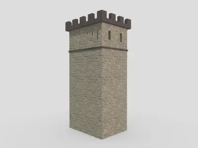 Medieval Castle Module 07 Low Poly PBR Realistic Low-poly 3D model