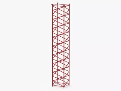Crane F Intermediate Section 12m Red 3D model