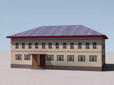 Building Lowpoly school in desert Free low-poly 3D model
