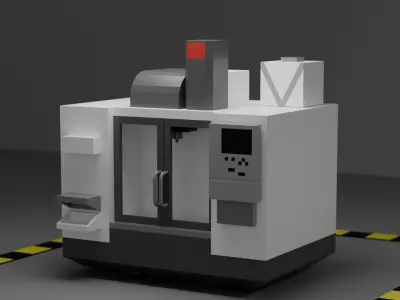 milling machines pack Low-poly 3D model