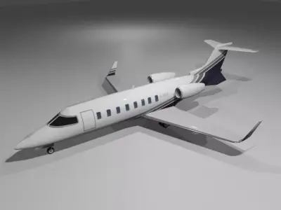 private jet Bombardier learjet 45 XR lowpoly Low-poly 3D model