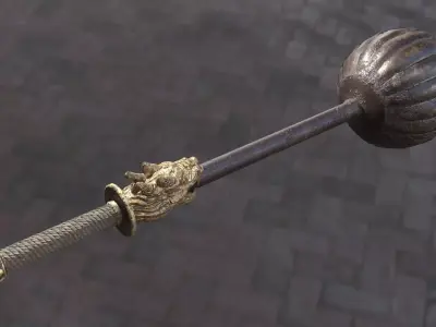 Chinese warhammer Low-poly 3D model