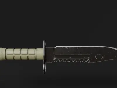 M9 Bayonet In Four Variations Low-poly 3D model