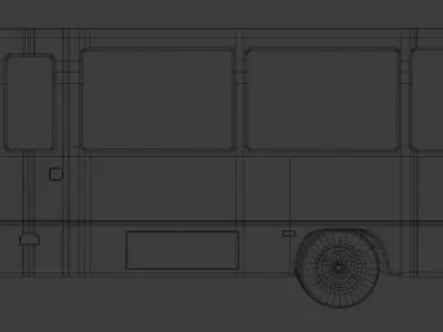 90s Minibus  Low-poly 3D model