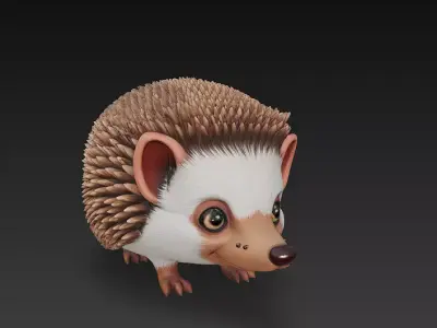 Hedgehog Realistic 3D Model - Low Poly Realistic Low-poly 3D model