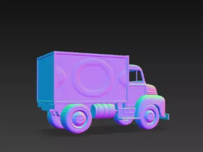 3D Christmas Truck with Gifts Scene 3D print model