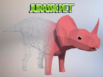 Centrosaurus jurassic pet Low-poly 3D model
