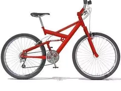 Bright Red Mountain Bike 01 3D model