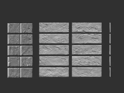 brick wall texture 3d 3D print model