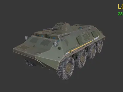 Asset - Army - Tank - BTR 60 Low-poly 3D model