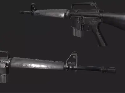 m16a1 weapon Free low-poly 3D model