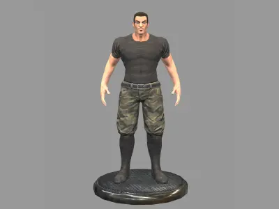 Thug Soldier Low-poly 3D model