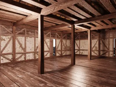 Medieval Old House 16 PBR 4K GameReady Low-poly 3D model