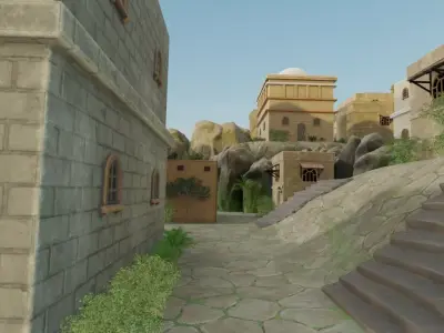 Hillside Village 3D model purchase