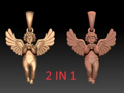 Praying baby angel M13 3D print model