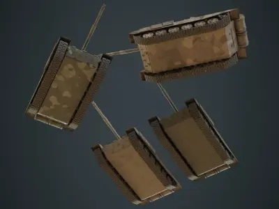 Tank 1B Low-poly 3D model