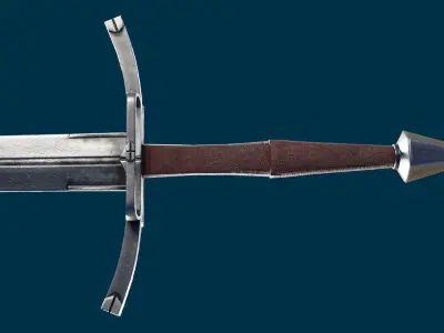 bastard sword Low-poly 3D model