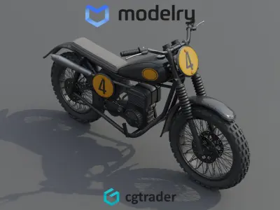 Motocross Motorcycle 3D model purchase