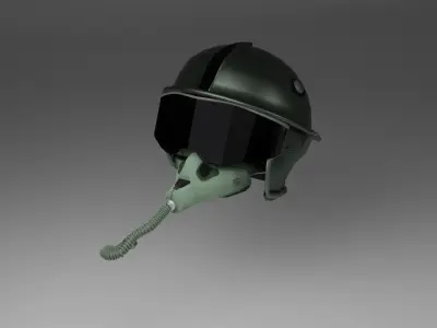 Flight helmet with oxygen 3D model