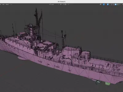 NATO code Grisha class corvette project 1124 Low-poly 3D model  Low-poly 3D model