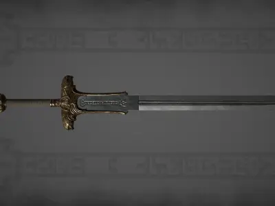 Atlantean Fantasy Sword Low-poly 3D model